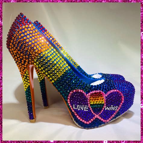 Gay Pridecustom Heelslgbt Heelsrainbow Heelsrhinestone Etsy