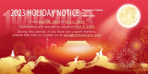 2023 Mid-Autumn Festival and Chinese National Day Holiday Notice ...