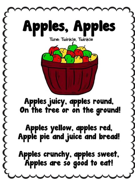 Apples Apples Preschool Poems Preschool Apple Theme Preschool Songs