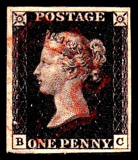 Great Britain Penny Black Bc Four Margins Hipstamp