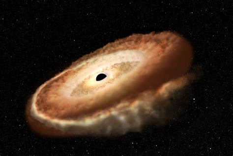 Hubble Finds Hungry Black Hole Twisting Captured Star Into Donut Shape