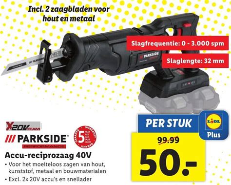 Parkside Accu Reciprozaag V Aanbieding Bij Lidl