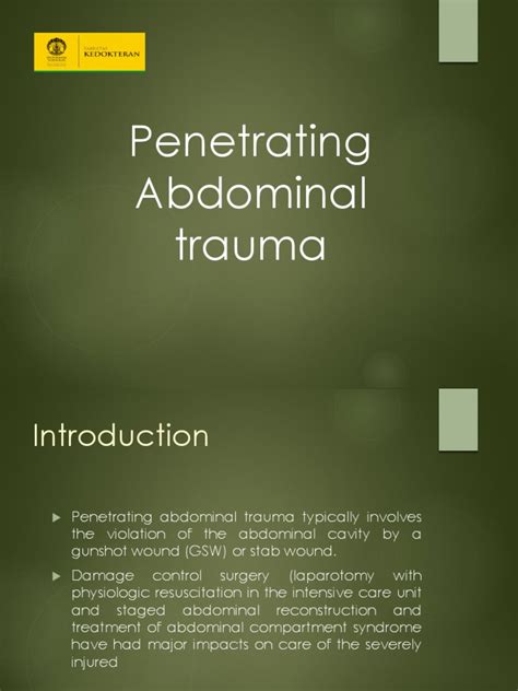 Penetrating Trauma | Major Trauma | Abdomen