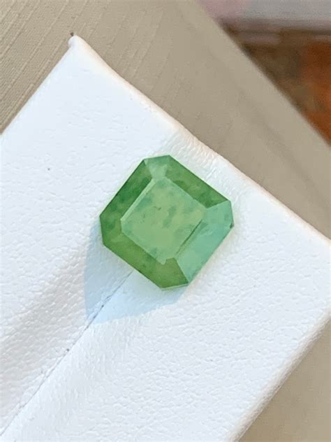 Rare Gemstone Hydro Grossular Garnet Loose Stone Green Color Cushion