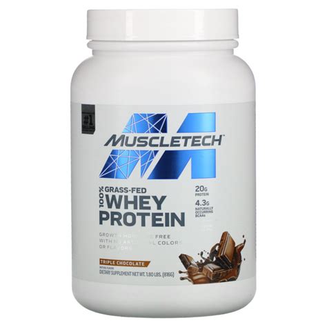 Muscletech, 100% сывороточный протеин травяного откорма, тройной ...