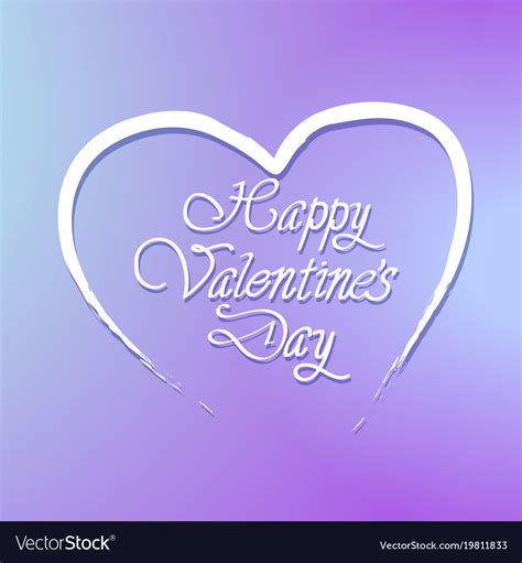 Happy Valentines Day Lettering In Heart Shape Vector Image