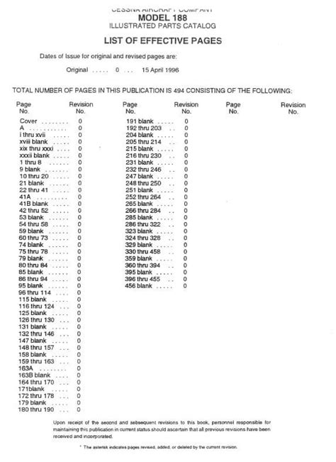 Cessna Model Series Illustrated Parts Catalog Thru