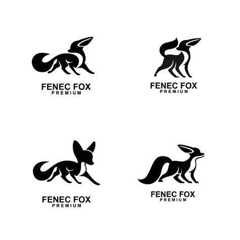 Fennec Fox Logo Icon Design Illustration Negative Black White 28084443