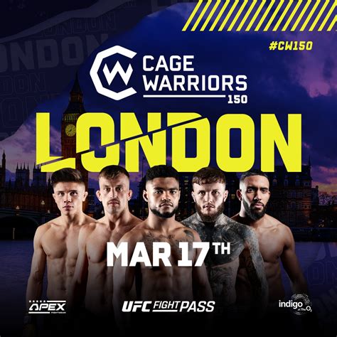 Cage Warriors 150 Londyn 17 03 2023 z udziałem Polaka karta walk