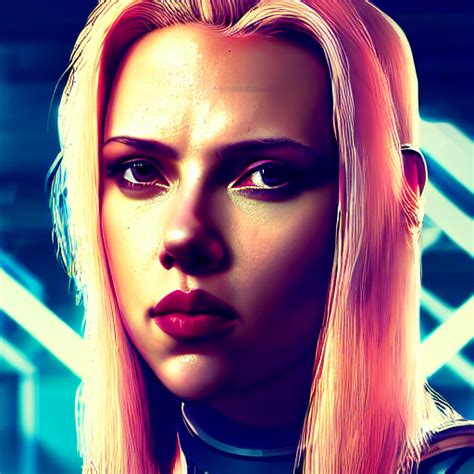 KREA AI Scarlett Johansson Portrait Cyberpunk 2077 Cyber