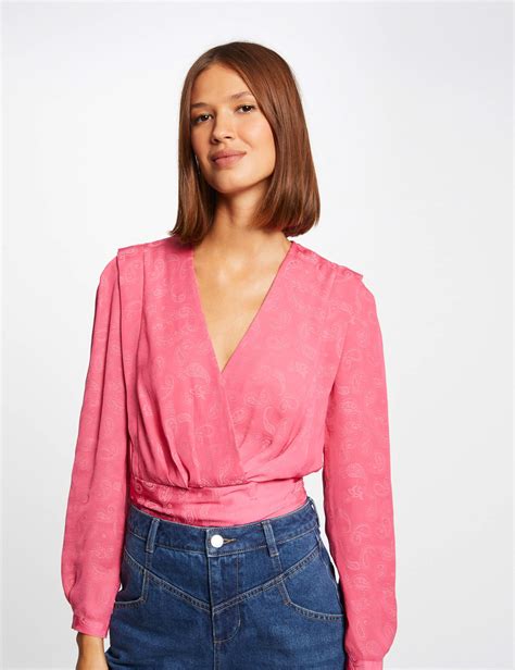 Blouse Manches Longues Imprim E Fuchsia Femme Morgan