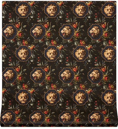 Gucci Grotesque lion-print wallpaper 70cmx8.2mt - ShopStyle Paintings