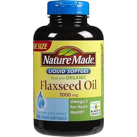 Amazon Nature Made Flaxseed Oil 1 000 Mg Softgels 180 Ct Health