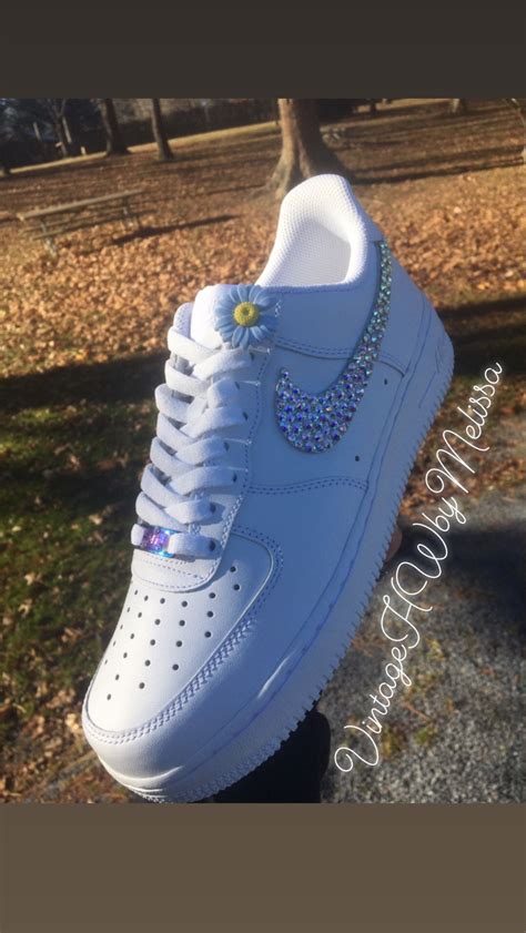 Swarvoski Crystal Jeweled Air Force 1s Bling Forces Etsy