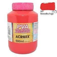 Tinta Para Pva Vermelho Fogo Acrilex Ml Fosca