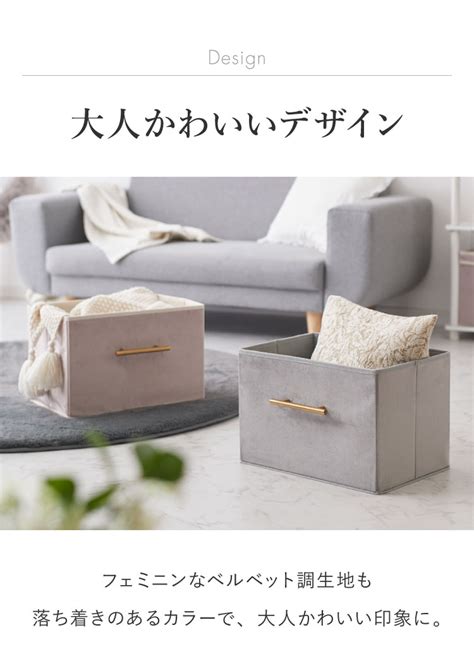 デザインストレージボックス 2個セット 収納 幅38cm 折りたたみ ベルベット コンパクト ストレージbox 収納ケース マルチケース 衣類収納 衣類収納ボックス 衣類ケース おもちゃ箱 箱