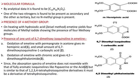 Natural Chemistry Structure Elucidation Of Emetine PPT