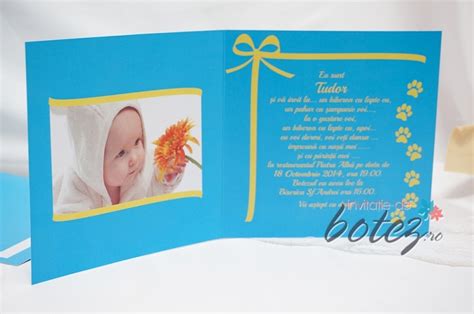 Invitatie De Botez Cu Fotografie Baby Lion Invitatii De Botez