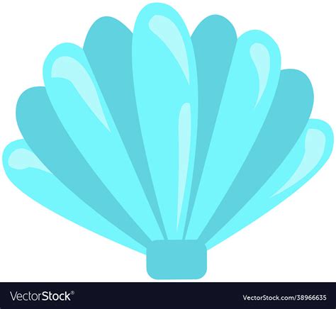 Blue Seashell On White Background Cartoon Vector Image