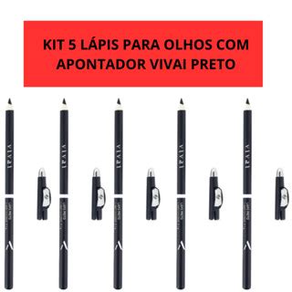 KIT 5 Lápis de Olho Preto Vivai Apontador 1 2g Shopee Brasil