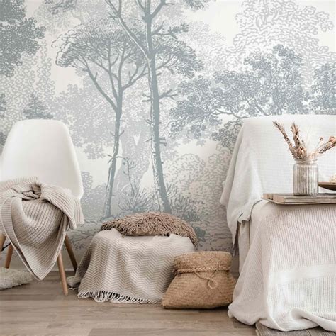 Peel And Stick Aspen Tree Wallpaper Etsy