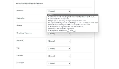 Solved Match Each Term With Its Definition Statement Chegg