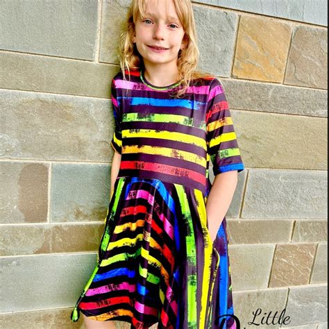 Rainbow Stripe Dress - Etsy