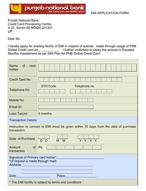 Pnb Credit Card Application Form 10