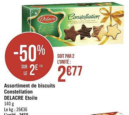 Promo Assortiment De Biscuits Constellation Delacre étoile chez Géant