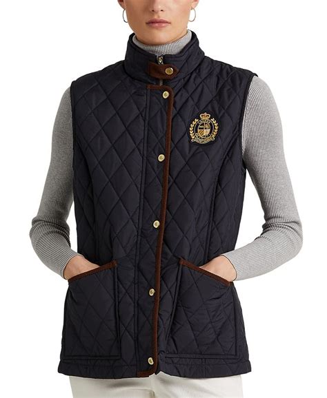 Lauren Ralph Lauren Womens Crest Quilted Vest Macys