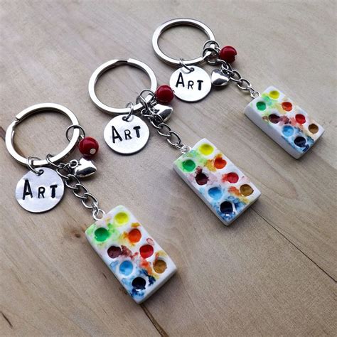 Palette Watercolor Keychain Polymer Clay Handmade Etsy Canada Clay