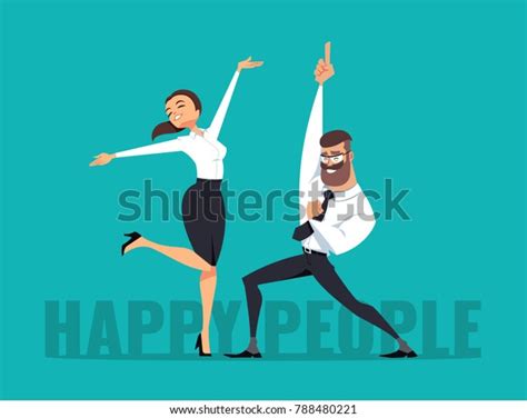 Business Man Business Woman Celebrating Success Stock Vector Royalty Free 788480221 Shutterstock