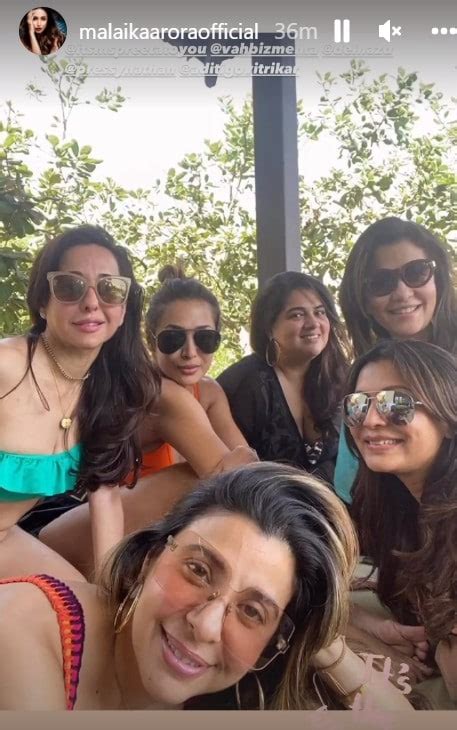 Malaika Arora Flaunts Toned Body In Orange Bikini Top Chills By The Pool See Pics
