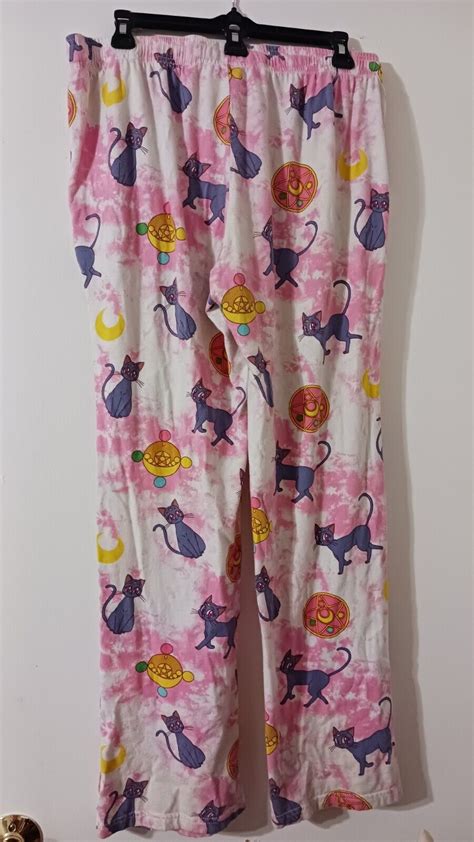 Hot Topic Sailor Moon Pajama Pants Large Cotton Pink Gem