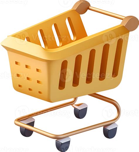 Free 3d Shopping Cart With A Basket Icon Illustration 21495594 Png