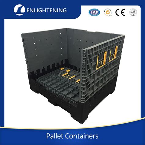 New Hdpe Transportation Storage Large Collapsible Stackable Plastic Foldable Pallet Moving Boxes