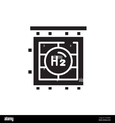 Storage Cylinders H2 Color Line Icon Hydrogen Energy Isolated Vector Element Outline