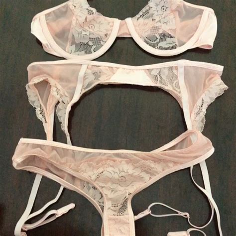 High Quality Sexy Garter Sexy 3 Pcs Pink Lingerie Set Garter Belt Buy