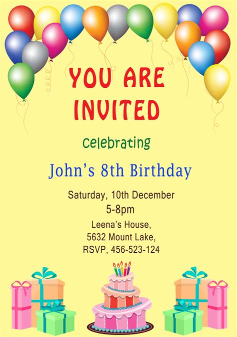 Make Birthday Invitations Free