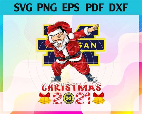 Santa With Michigan Wolverines Svg Wolverine Svg Wolverine Santa Svg