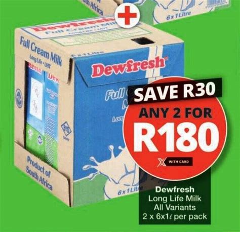 Dewfresh Long Life Milk Offer At Checkers