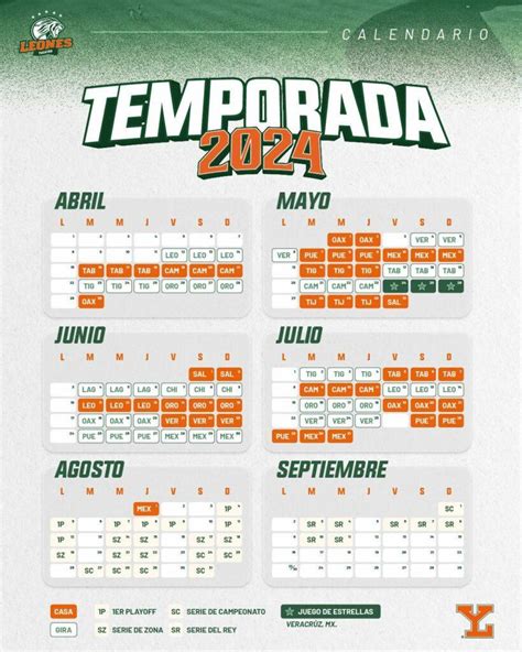 Calendario Oficial De La Temporada De Los Leones De Yucat N En La