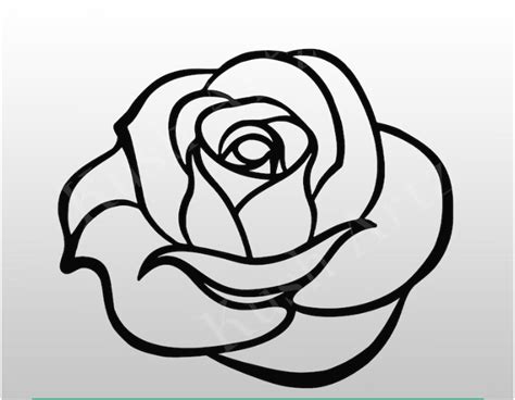 Rose Line Art Black Rose Outline Rose Svg Free Rose Svg Rosesvg Shop