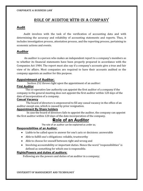 Role of Auditor | Financial Audit | Audit