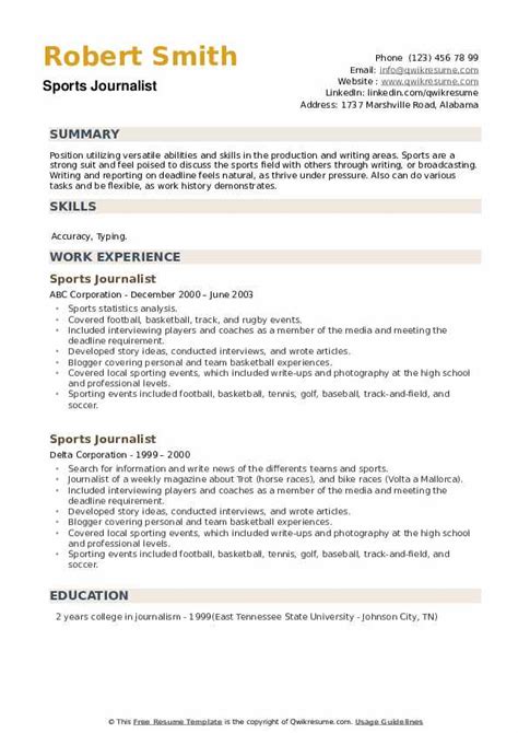 10+ Sports Journalist Resume Samples & Templates for 2025