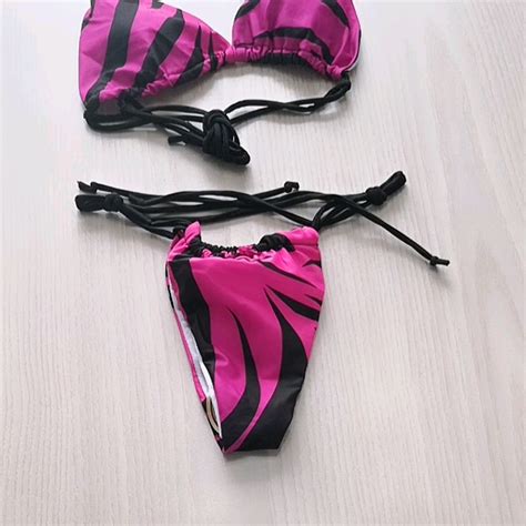 2023 Micro Mini Bikini Women Feel Thin Fashion Printed Thong Bikini Wholesale Swimsuit Beach