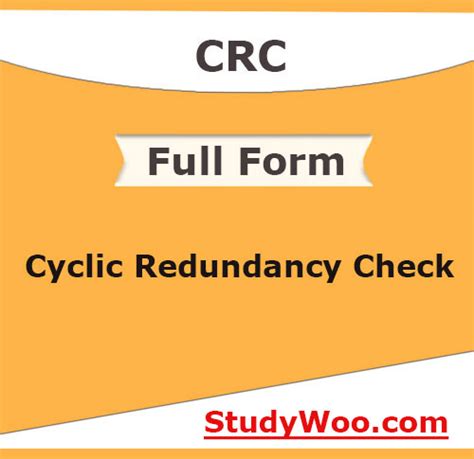 The Full Form Of CRC Is Cyclic Redundancy Check StudyWoo