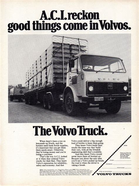 1975 Volvo Trucks Aussie Original Magazine Advertisement Volvo Trucks