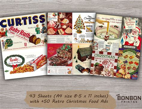 Retro Christmas Food Ads Vintage Holidays Ephemera Junk Journal