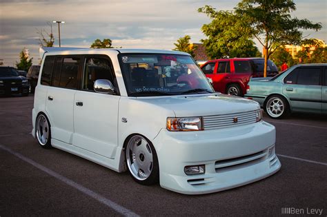 Slammed White Scion Xb